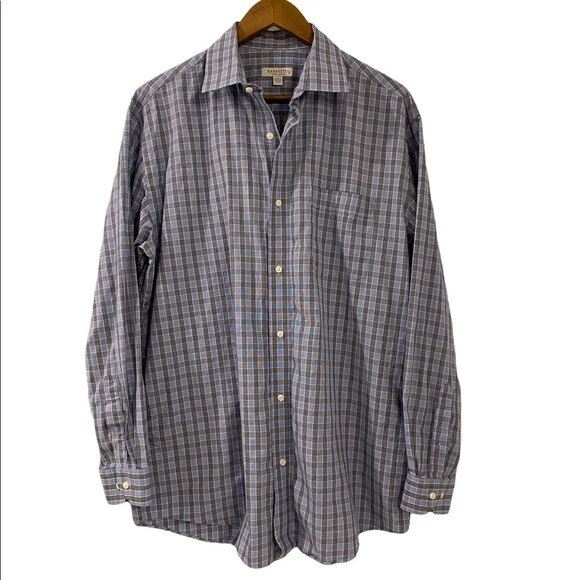ROBERT BARAKETT Shirt Mens 16.5 34-35 Blue Gray Casual Button Up Dress Shirt - Image 1 of 4