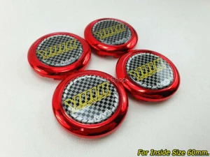 Tapacubos centrales ruedas coche tamaño 60mm. Resina con logotipo cromado rojo para Te37 Re30 4 piezas. - Imagen 1 de 10