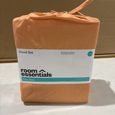 Room Essentials Easy Care Sheet Set Orange, Queen Size - Image 1 of 4
