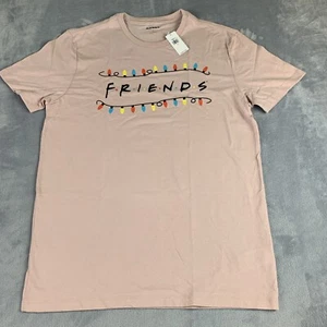 Old Navy T-Shirt Friends Damen S Small Friends Weihnachtsbeleuchtung hellrosa Neu mit Etikett - Bild 1 von 12