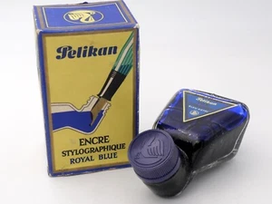 ANCIEN FLACON BOUTEILLE D'ENCRE PELIKAN ENCRE ROYAL BLUE 71 S GÜNTHER WAGNER - Bild 1 von 9