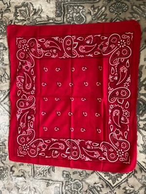 "Pañuelo bufanda pañuelo pañuelo pañuelo pañuelo pañuelo de colección rojo cachemir HECHO EN EE. UU. RN13962 RÁPIDO" Foto 1 de 4