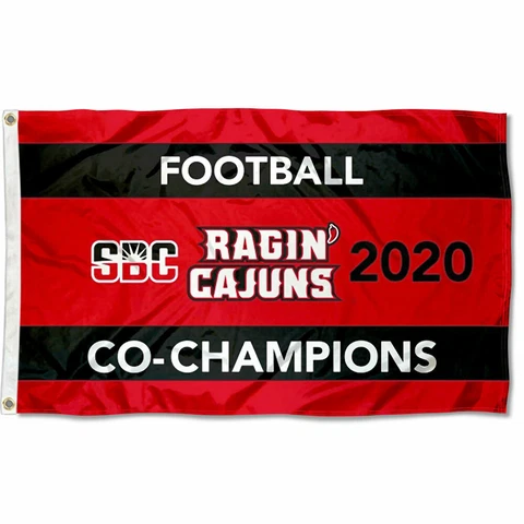 Louisiana Lafayette Ragin Cajuns 2020 SunBelt Football Champions 3x5 Flag Cover
