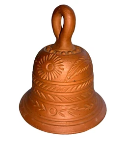 Terracotta Hand Held Bell - Picture 1 of 6