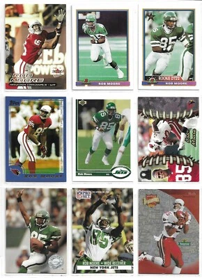 Rob Moore 9-Card Lot New York Jets Arizona Cardinals Football Cards - Image 1 of 2