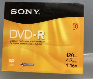 Sony DVD+R 4.7GB Recordable Optical Media Slim Case 10-Pack NEW Music Accused RW - Photo 1/1