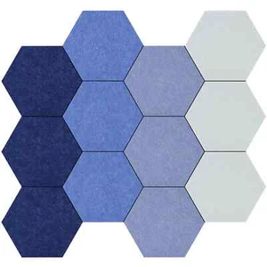Hexagon Felt Bulletin Board Self Adhesive Pin Board Wall Decoration Tiles wit... - Picture 1 of 7