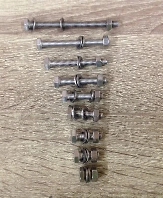 FABORY M6 6mm Stainless Steel Bolts Full Nuts and Washers A2 - A4 (Pack 6 12 24)