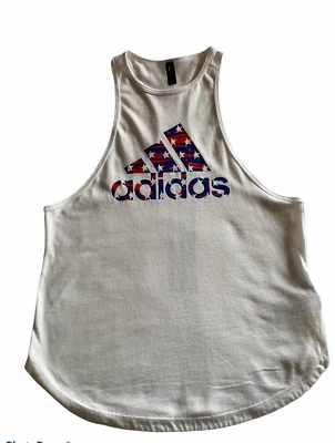 Camiseta sin mangas Adidas para mujer espalda deportiva Americana AAC Tank2 blanca talla S nueva Foto 1 de 4