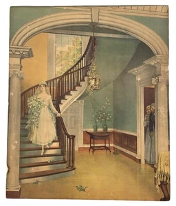 Old Currier & Ives Extremely Rare Bride Postcard Original Lithograph 17" x 14" - Picture 1 of 23