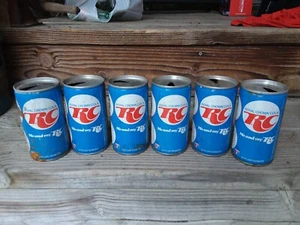 Lot 6 Vintage 12 OZ "RC Cola" Zip-Top Soda Cans Baseball Sports Pop Advertise - Picture 1 of 5