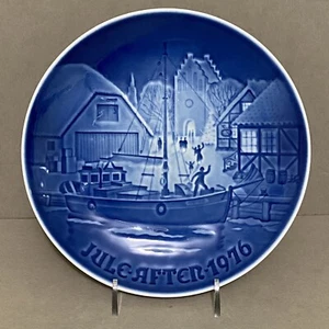 1976 Bing & Grondahl B&G Xmas Plate Christmas Welcome Gensynet Julaften ~ Boat - Picture 1 of 10