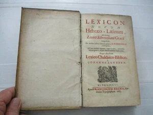 A new Hebrew-Latin lexicon, Johanne Leusden, published in Holland, 1687 A/cs4239 - Picture 1 of 12