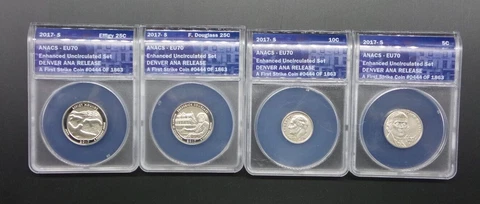 2017-S ANACS EU70 Enhanced Uncirculated 4 Coin Set Denver ANA Release - B989 Cover