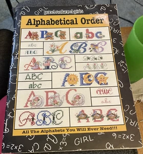 Vtg Rare Good natured girls ALPHABETICAL ORDER Cross Stitch pattern 1996 Bk - Picture 1 of 6
