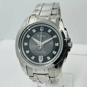 Bulova Herren Precisionist Longwood Diamant Stahl graues Zifferblatt 42 mm Uhr 96D110 - Bild 1 von 9