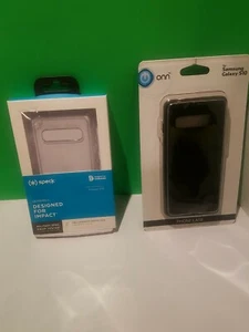 AUTHENTIC Speck GemShell Samsung Galaxy For Case S10 Clear & ONN case Black. - Picture 1 of 7