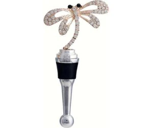 Wine Bottle Stopper Dragonfly w Stones Shimmering Gift Boxed - Picture 1 of 1