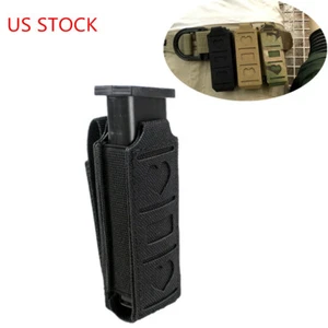 US Tactical Molle Single Pistol Mag Pouch Open Top Elastic Pouch Tool Holster - Picture 1 of 11