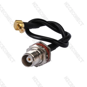 TNC Buchse Schott auf MCX Stecker rechter Winkel Zopf Koaxialkabel RG174 15cm WIFI - Bild 1 von 3