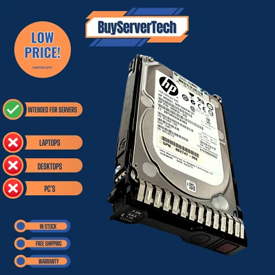 HP 1TB 6G SAS 7.2K SFF SC MDL G8 G9 HDD 652749-B21 653954-001 2.5 drive W/ Tray - Image 1 of 4