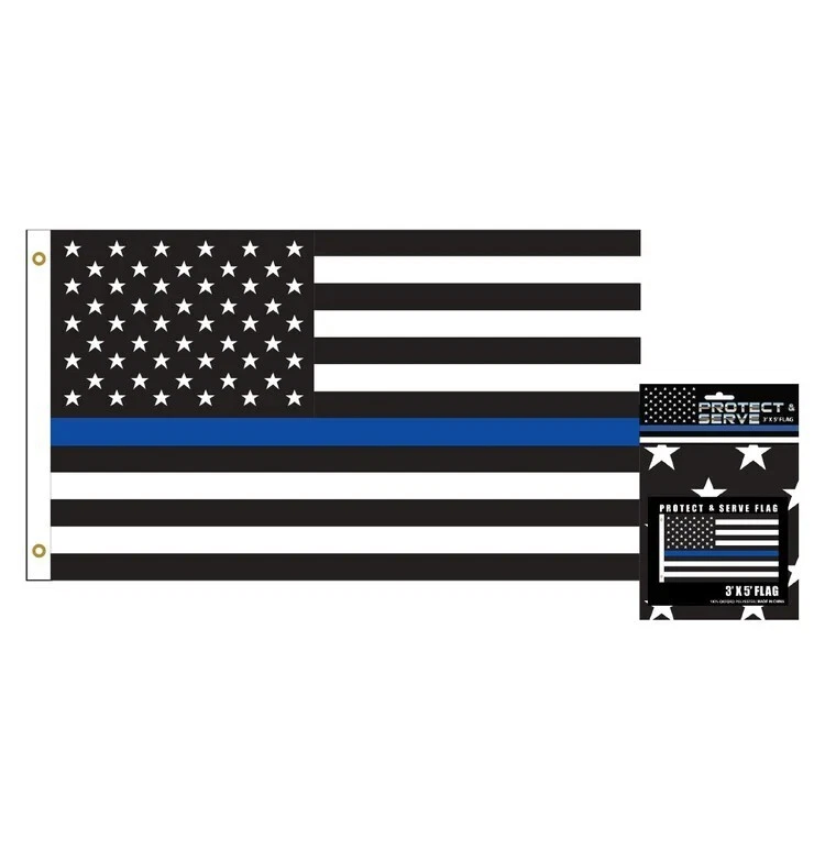 Thin Blue Line American Flag - 3 by 5 Foot Flag with Grommets "New" - Image 1 of 1