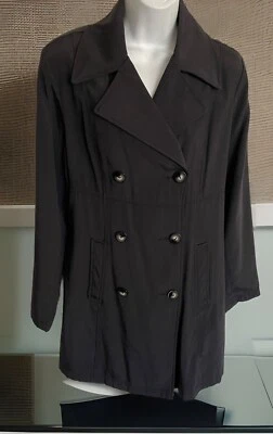 Gabardina Jones New York Doble Pecho Mujer’s 8 Negra Hasta el Muslo Clásica  Foto 1 de 4