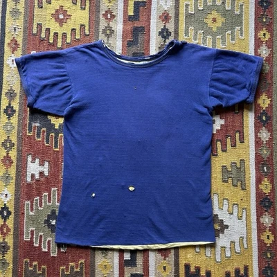 Vintage 1940s US Navy Double Face Cotton Tshirt Sz 40 - Distressed - Image 1 of 4