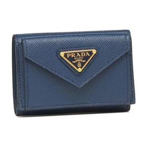 Cartera PRADA QWA Nero Saffiano Mini Triple Plegable de Cuero con Logo, Mujer, 1MH021 - Imagen 1 de 6