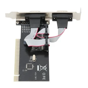 PCI To Dual Serial DB9 RS232 RS‑232 2 Port Extension Adapter Card For Desktop FY - Afbeelding 1 van 7