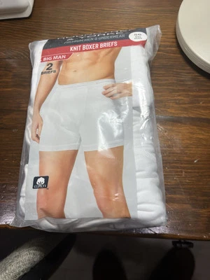 Paquete de 2 calzoncillos boxer de punto Roundtree & York para hombre 100 % algodón grandes y altos blancos talla 56 Foto 1 de 2