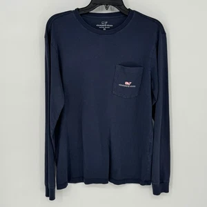Camiseta Vineyard Vines Manga Larga Bolsillo Azul Marino Logo de Ballena Algodón XS - Imagen 1 de 11