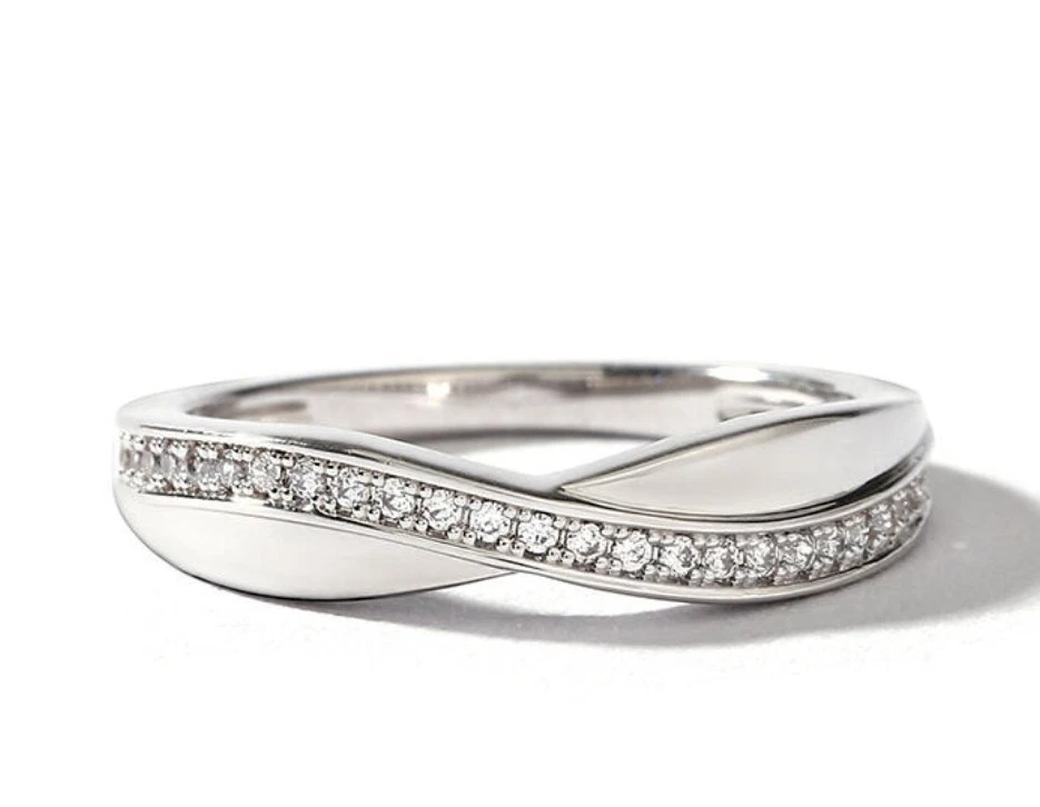 Jeulia sterling silver crossover ring Size L½ New - Image 1 of 1