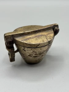 Antike Apotheker Messing verschachtelte Tasse Waage Gewichte Set - komplett & abgestuft - Bild 1 von 4