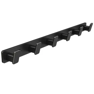 Coat Hook Wall Rack Hanger - Black Coat Rack with 6 Hooks Wall Hooks for Hang... - Picture 1 of 8
