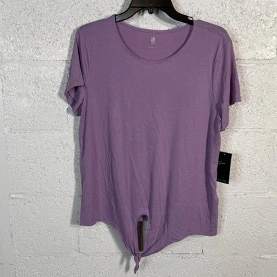 Ideology Womens Tie-Front T-Shirt  Rhapsody purple large  - Image 1 of 4