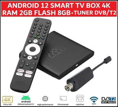Decoder Digitale Terrestre DVB-T2 HEVC Con Sistema Android 12 Tv Box Smart 4k "! - Immagine 1 di 4