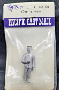 PACIFIC FAST MAIL LO3 CONDUCTOR WHITE METAL FIGURE O SCALE NOS - Picture 1 of 1