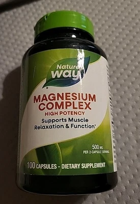 Complejo de Magnesio Nature's Way Alta Potencia (100 Cápsulas) -CAD: 10/27 Foto 1 de 3