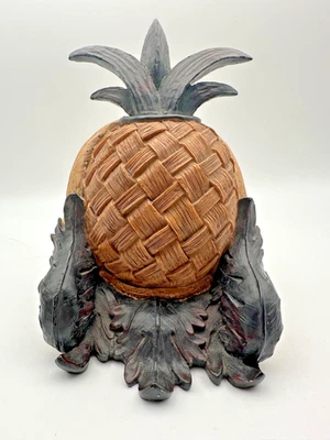 De colección 2001 Creativo Cooperativo Piña Puerta Tope Sujetalibros Decoración Costera 5 Lb Pesado! Foto 1 de 4