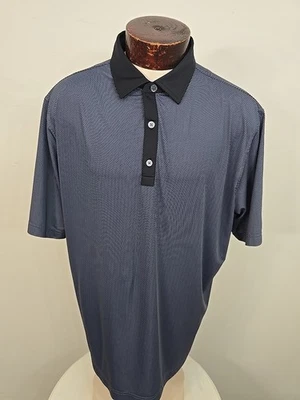 Camisa polo de golf Footjoy para hombre XL azul negro diseño diamantes manga corta Foto 1 de 4
