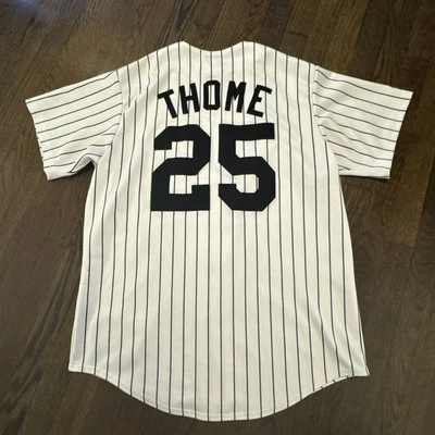 Camiseta Chicago White Sox grande Jim Thome Majestic listra branca  - Imagem 1 de 4