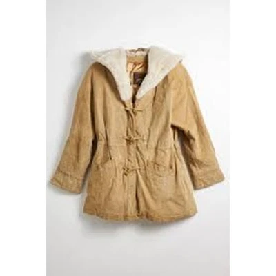 Abrigo de Colección Wilsons Cuero Toggle Tareas Chaqueta de Granero Piel Sintética Talla Grande L Capucha Foto 1 de 4