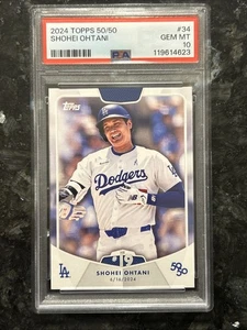2024 Topps 50/50 Shohei Ohtani #34 PSA 10 Gem Mint Los Angeles Dodgers HR #19 - Picture 1 of 2