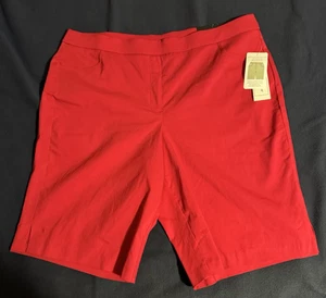 Alfred Dunner Allure rote Damen-Bermuda zum Überziehen Größe 18W – neu mit Etikett - Bild 1 von 5