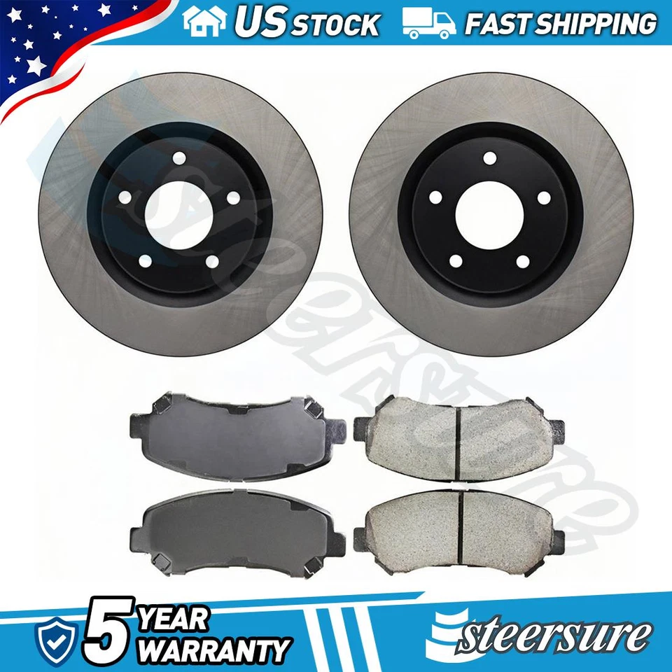 Комплект передних тормозных колодок и ротора для Nissan Rogue 2008-2017 2,5 л L4 - Изображение 1 из 1