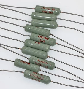 VINTAGE WARD LEONARD AXIOHM RADIO RESISTOR, 630Ω 7W, Bag of 10 - Picture 1 of 2