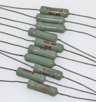 VINTAGE WARD LEONARD AXIOHM RADIO RESISTOR, 630Ω 7W, Bag of 10 - Image 1 of 2