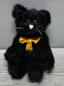 Vintage Boyds Bears & Friends Black Cat Plush Yellow Bow 1997 Archive Collection - Picture 1 of 9