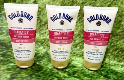 (3) GOLD BOND Ultimate DIABETICS Loção Hidratante para Alívio da Pele Seca 4,5 oz (127 g) - Imagem 1 de 2
